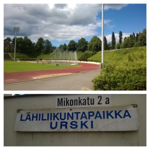 Lähtö ja maali Mikkelin urheilukentällä (Urski)