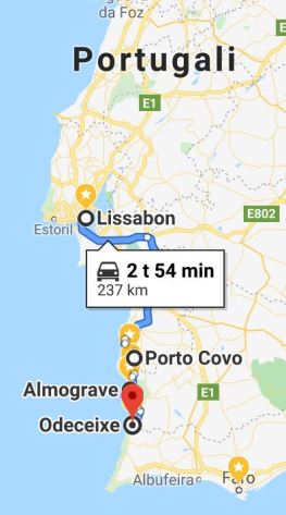 Lissabon - Porto Covo - Almograve - Odeceixe